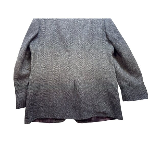 Sergio Valente Mens Herringbone Wool Blazer Jacket Size 46 Gray Made In Turkey - Picture 13 of 15